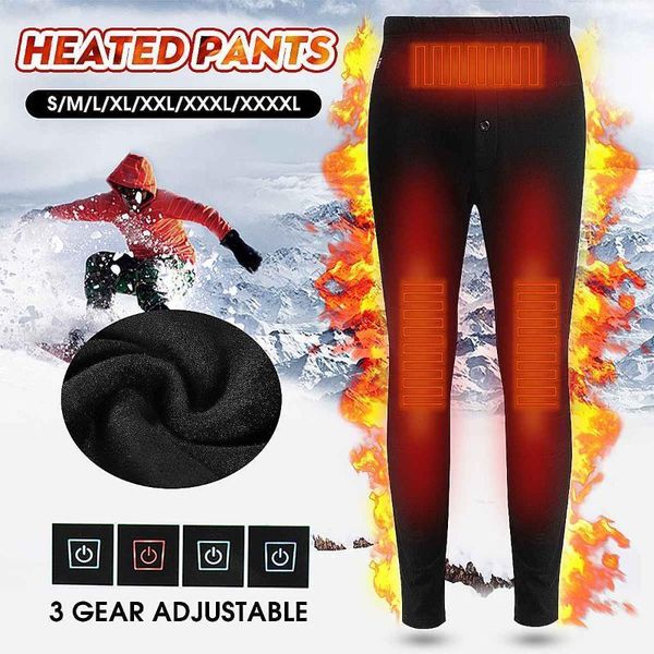 

outdoor pants women men winter heating hiking trousers slim usb charging heated skiing electric heated1, Black;green