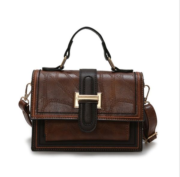 

2021 conrast color shoulder messenger bags crossbody zipper bag for women solid square small casual pu leather blue claret handbag