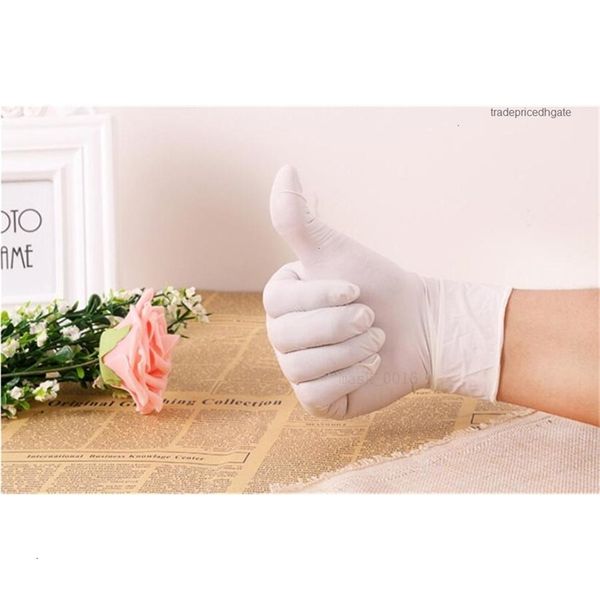 

protective glove 100pcs disposable rubber flu blue nitrile gloves solid color latex kitchen household high quality