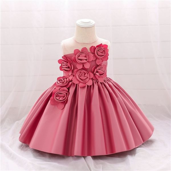 

toddler baby girl infant lace tutu dress baby girl wedding dress kids party vestidos for baby princess 1 years birthday lj201221, Red;yellow