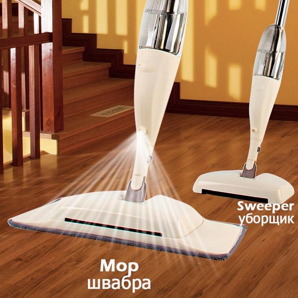 

3 in 1 spray mop broom set magic mop wooden floor flat mops home cleaning tool household with reusable microfiber pads lazy mop wmtval