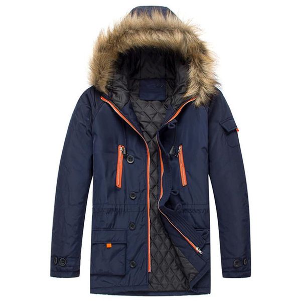 

autumn and winter cotton casual large size thick warm men's down jacket coat, Black