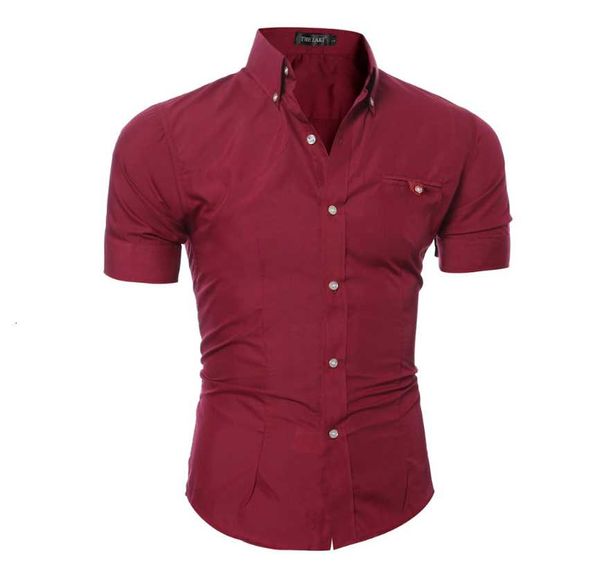 

2021 summer men pure color men's casual shirts fashion business slim short sleeves shirt, White;black