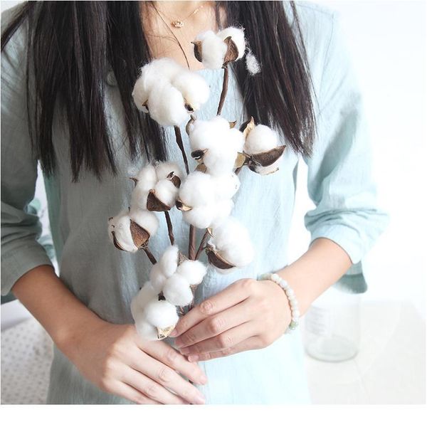 

naturally dried cotton stems farmhouse artificial flower filler floral decor fake cotton flower diy garland home weddi jllczw