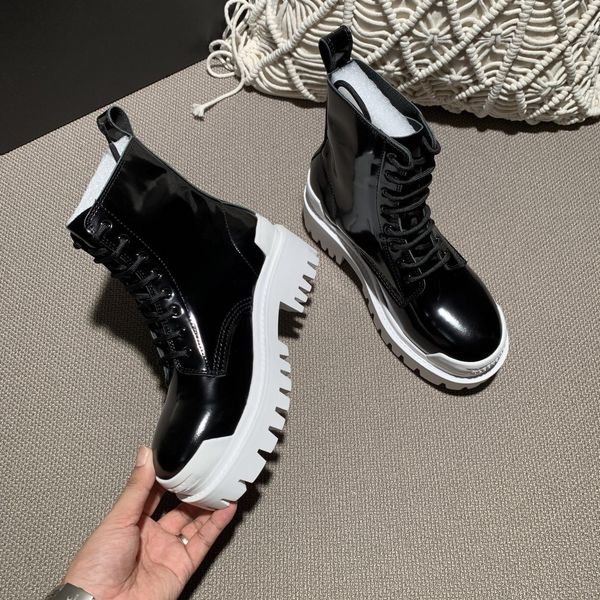

2020 rois boots nylon derby bainkle martin boots женская боевая кожаная обувь ботинки ботинки черные резиновые подошвы на платформе обувь не, Black
