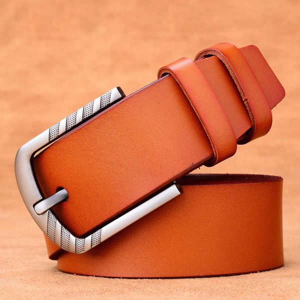 

with pin buckle belt pure leisure business men's leather fashion korean version, Black;brown