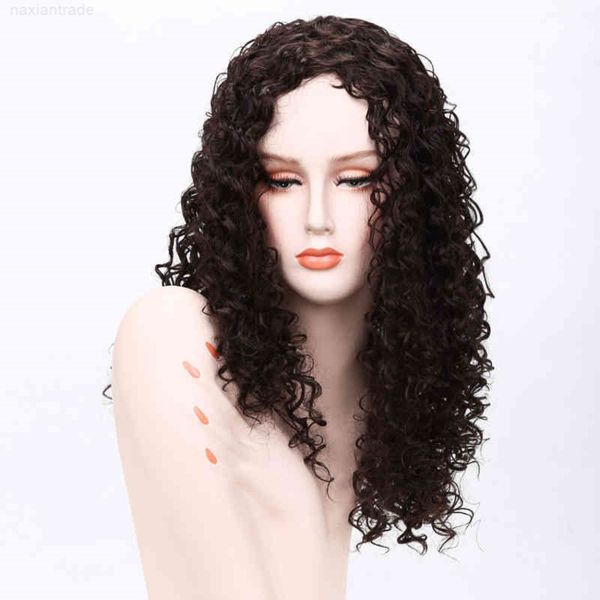 

wig female chemical fiber matte high temperature silk small roll wigs black