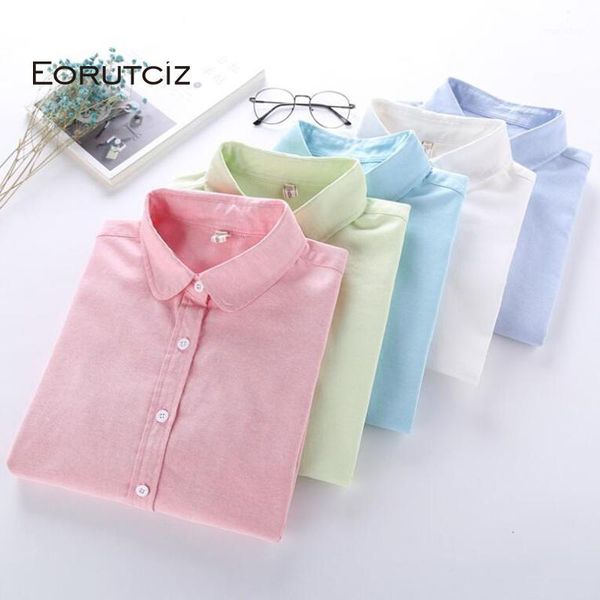 

eorutciz autumn basic blouse women vintage office shirt female elegant long sleeve casual lm7921, White