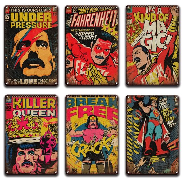 

2021 funny music queen rock n roll ramones art poster metal tin sign vintage johnny cash poster music bar cafe man cave home wall decoration