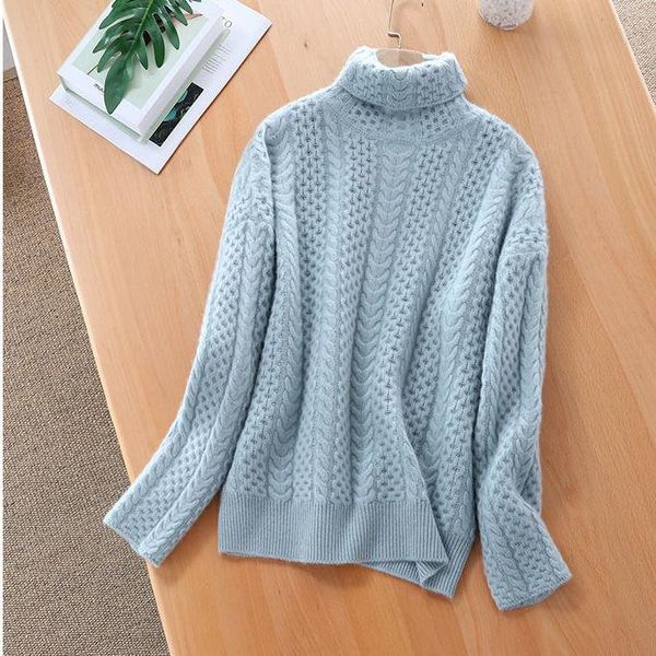 

women 2021 autumn winter new solid color sweater female loose knitted bottoming ladies twisted thicken warm q471, White;black