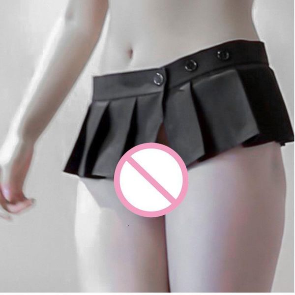 

cosplay school skirts adjustable pleated mini skirt low waist ruffled micro shorts skirt jupe femme see throught skrit, Black
