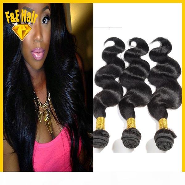 

10"-30" factory supply peruvian virgin hair extensions queen hair products 100% brazilian human hair weaves body wave 3pcs lot fre, Black