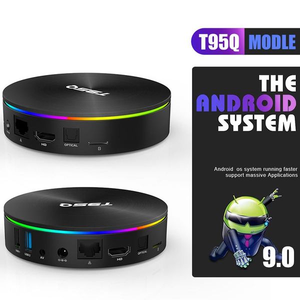 

t95q android 9.0 tv box amlogic s905x3 4gb 32gb/64gb 2.4g 5ghz dual wifi bluetooth 4k set box vs x96 max