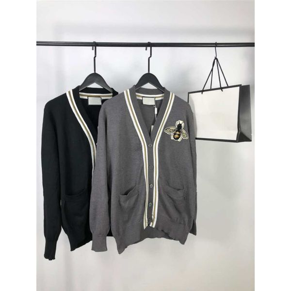 

women sweater cardigan wool shirts spring winter sweatshirts bees embroidery with button cardigan girls new sweaters cardigan -xl, White;black