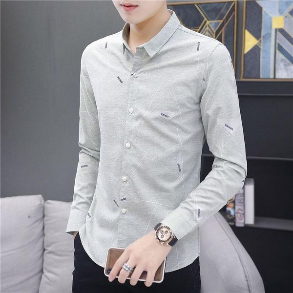 

work shirt long sleeve slim korean men's spring and autumn shirt handsome trend youth business professional dress1, White;black