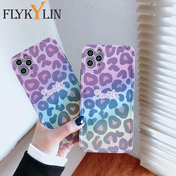 

flykylin gradient leopard print peate case для iphone 11 pro max 7 8 plus se 2020 x xr xs max silicone camera chages sqcqdz chase2010