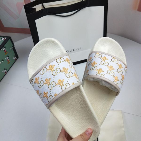 

2021men women slide sandals designer shoes luxury slide summer fashion wide flat slippery with thick sandals slipper flip flops real leather, Black