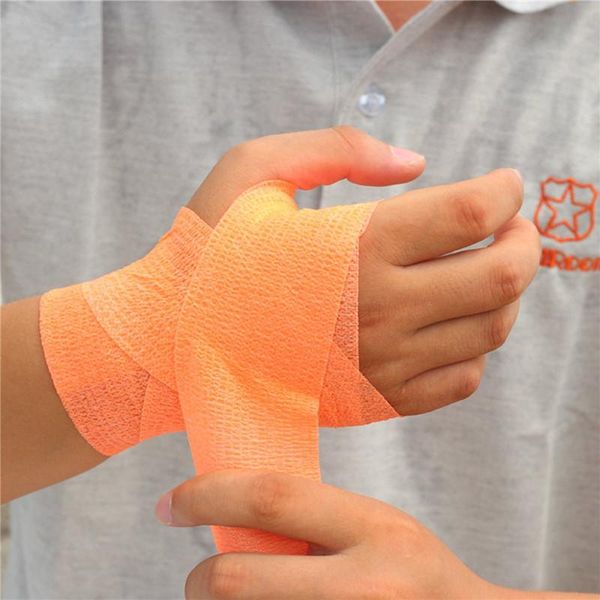 

self adhesive ankle finger muscles care elastic dressing tape sports wrist support 5cm, Black;gray