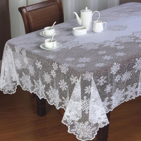 

yomdid round/rectangle tablecloth white lace tablecloth snowflake pattern wedding dining table cover home christmas party decora bbyrap