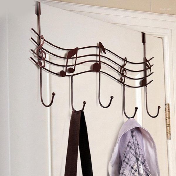 

wavy musical notes 5 hooks wall mounted coat rack clothes door hanger elegant 11ua1