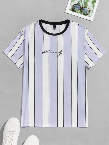 

men striped letter graphic tee 60uq#, White;black