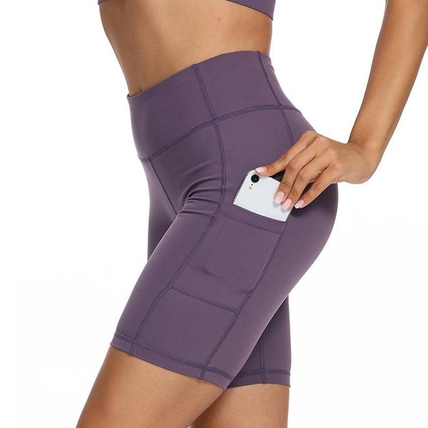 

yoga outfits 2021 women running shorts high waist fitness leggings sports wear cycling gym workout tights pocket stretchy, White;red