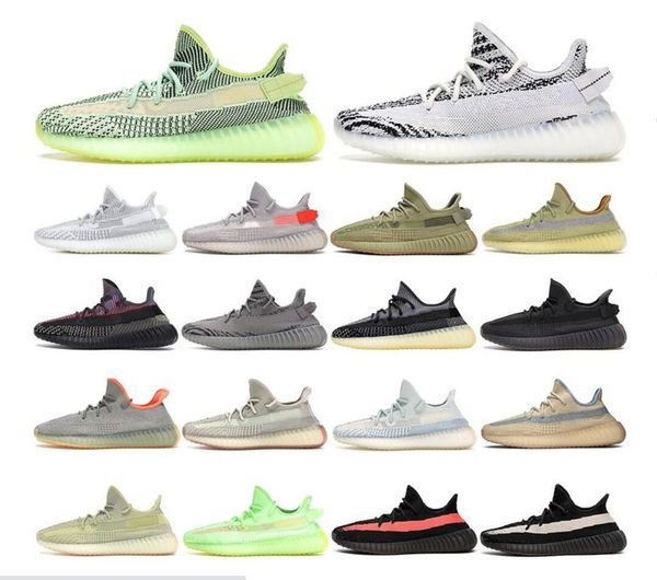 

2019 men sport shoes kanye west 35o v2 zebra static cream white butter black bred designer 35o shoes women sneakers