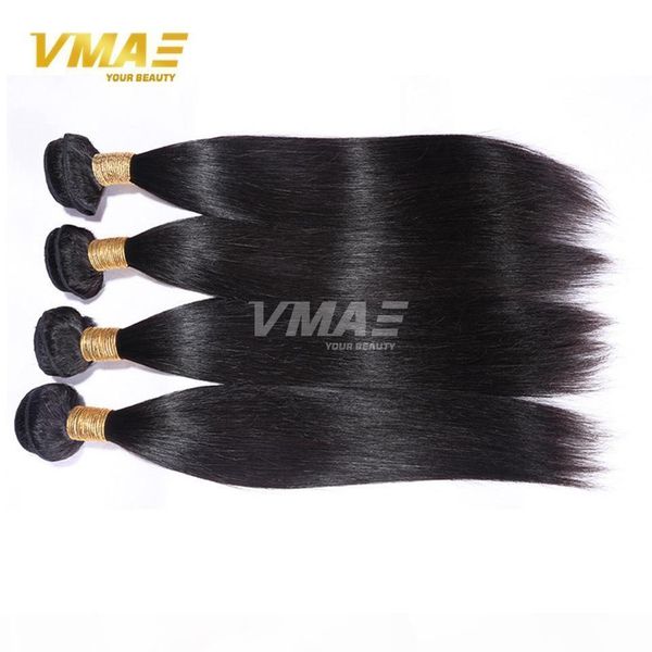 

brazilian straight hair bundles extensions peruvian straight human virgin hair weft products 3 bundles lot natural color opp, Black