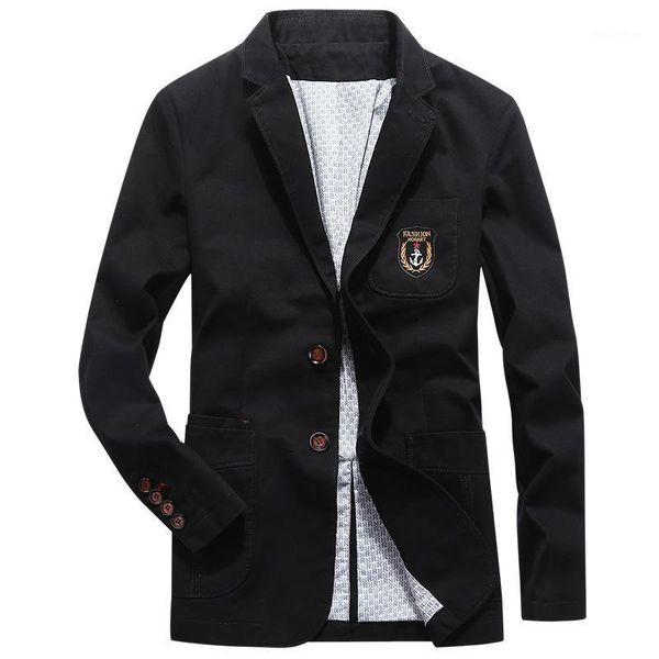 

men blazers spring autumn fashion casual suit jackets business work daily life 100% cotton solid color single breasted 2 buttons1, White;black