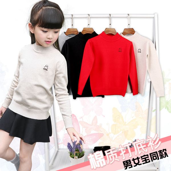 

kids designer clothes girls autumn and winter 2020 new children's clothing plush thickened girl's sweater boy's bottom sweate, Blue