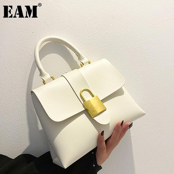 

[eam] women new retro handbag elegant quality pu leather flap personality all-match crossbody shoulder bag fashion 2021 18a1785