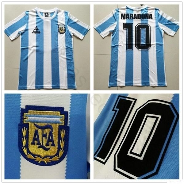 

1988 world cup classic vintage argentina soccer jersey 10 maradona caniggia batista diego custom home camisa de futebol football shirt, Black;yellow