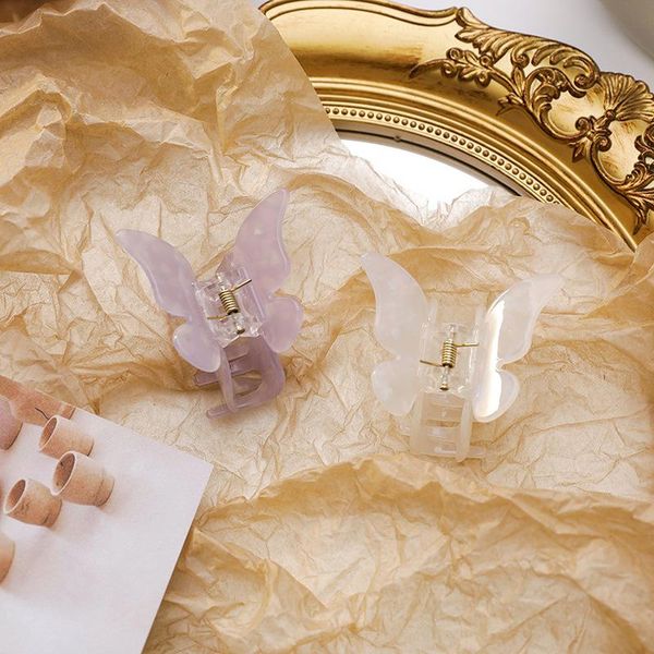 

2020 new korean simple cute sweet girl butterfly shape grabbing clip acetate trendy hairpin for women fashion hair accessories h wmtuzy, Black;brown