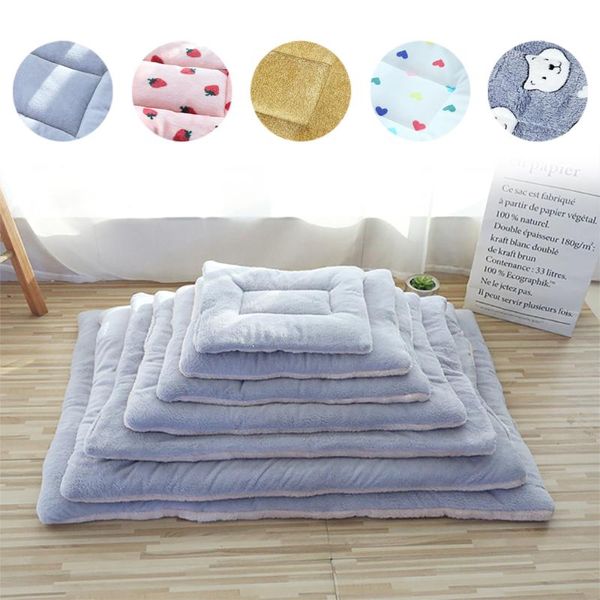 

kennels & pens soft pet dog mat flannel cotton foot print washable blanket warm sleeping beds for small medium dogs accessories