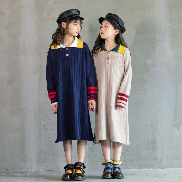 

new sweater mommy and me dress fall and winter girls knit dress 2020 kids clothes baby princess leisure midi dress,#5668, Red;yellow