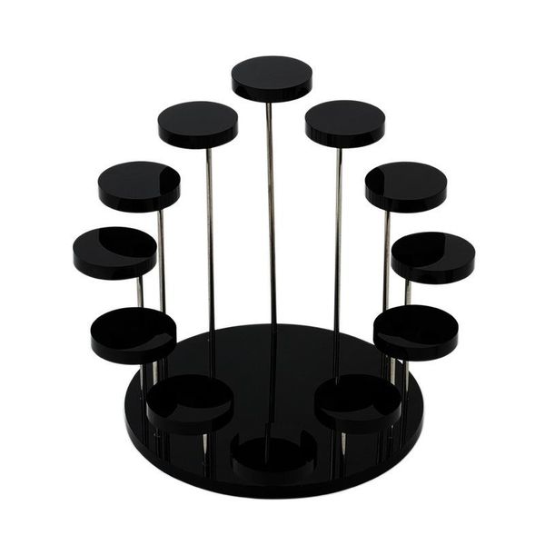 

12 tray jewelry display stand clear acrylic organizer ring earring bracelet necklace show holder rack shelf tool ll@17, Pink;blue