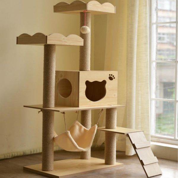 

cat beds & furniture large climbing frame nest tree grab column toy jumping platform multilayer wooden supplies