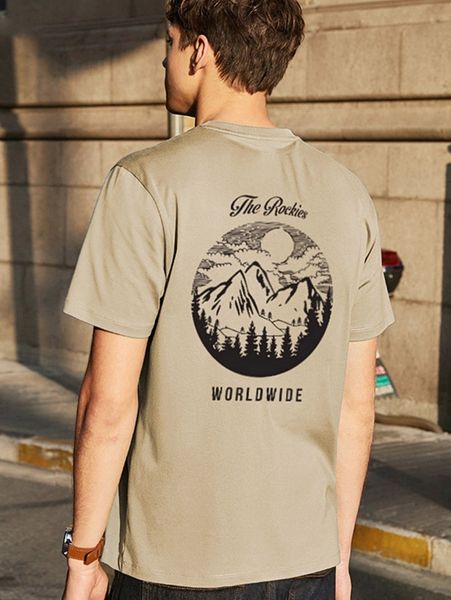 

men mountain & letter graphic tee g1cr#, White;black