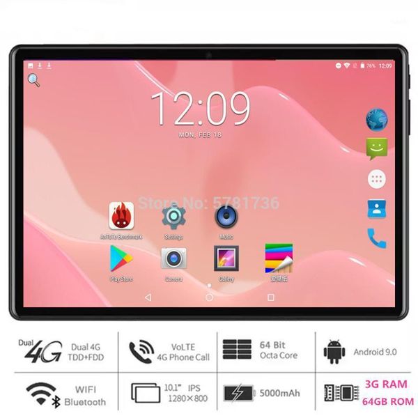 

2020 new 10 inch octa core tablet andriod 9.0 os 4g lte phone call 1280*800 ips screen 3gb ram 64gb rom type-c 5g wifi gps1