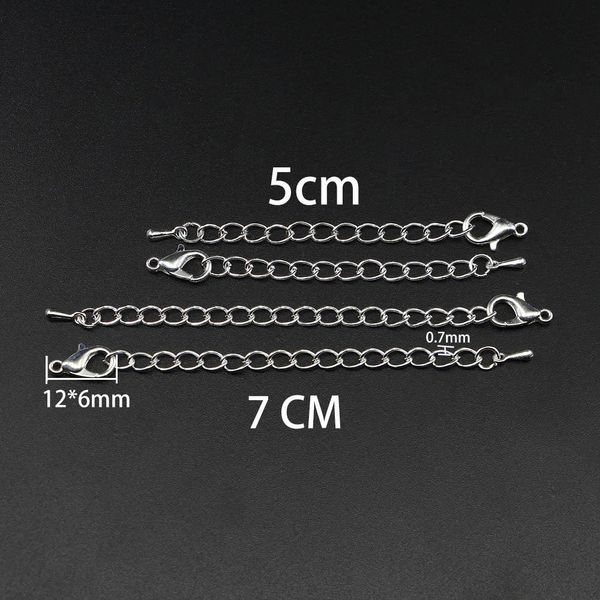

20pcs / серия 50 70мм tone extended extension tail chain омаров застежками разъем для diy изготовление ювелирных изделий выводы браслет ожер