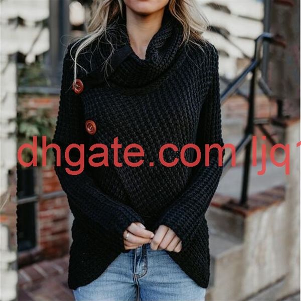 

new high collar solid color pullover knitted sweater for women in autumn and winter of 2019, White;black