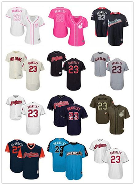 

custom cleveland indian leave name number 23 michael brantley baseball jersey men women youth jerseys, Blue;black