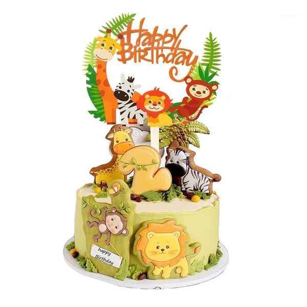 

other festive & party supplies safari cake cupcake decoration happy birthday banner baby shower animal balloons for kids decoration1
