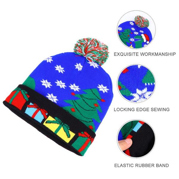 

christmas decorations 1pc hat durable knitted costume accessories warm xmas cap led light
