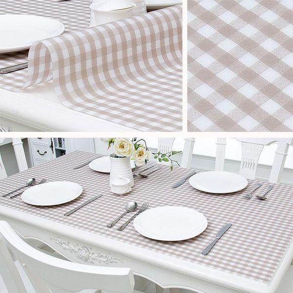 

hazy pvc rectangle stripe tablecloth waterproof oil proof coffee table mat protector desk pad dining table cover for kitchen bbycoo