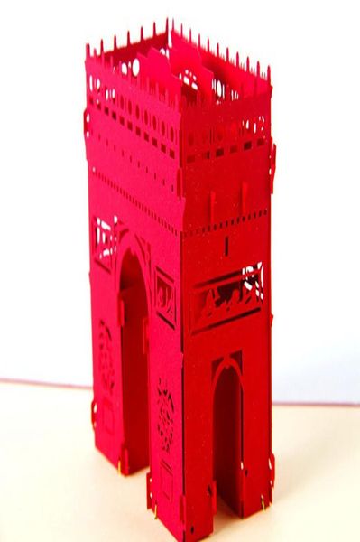 

3d laser cut handmade famous triumphal arch paper invitation greeting cards postcard business children creative gift collection bbynfa