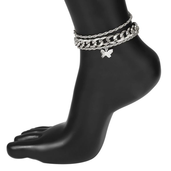 

fashion jewelry beach butterfly ankle bracelets adjustable anklets foot chain rope ankle bracelet for women girls, Red;blue