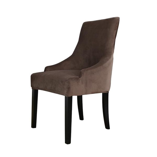 

slipcover for kitchen seat protector stretch velvet european style banquet elastic solid soft dining chair cover furniture el covers