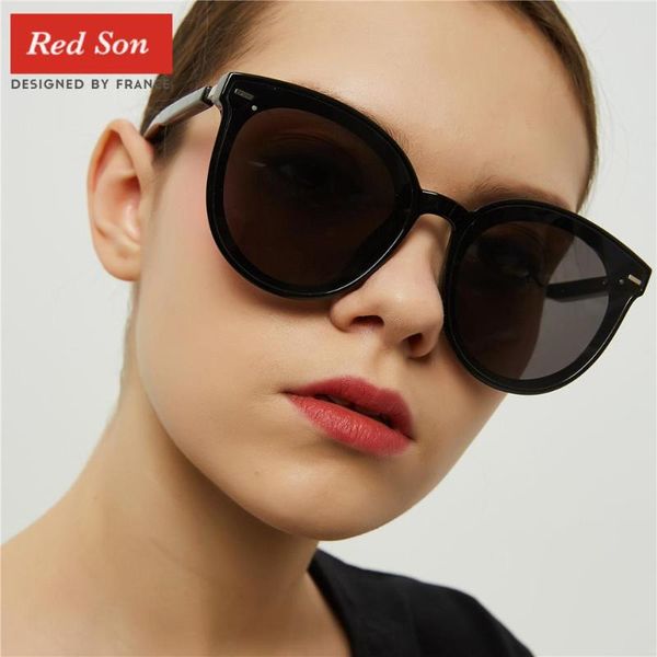 

sunglasses red son 2021 brand design ladies fashion big frame retro sun glasses uv400, White;black