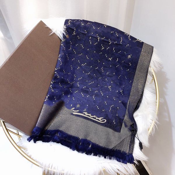 

2021new brand scarf silk and cotton classic luxury designer long 180x70cm spring fashion 9colors selling, Blue;gray